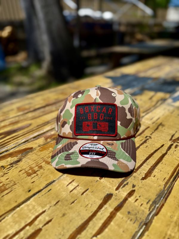 Camo Boxcar BBQ patch cap